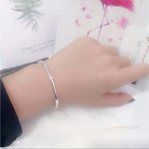 New Sterling Silver Simple Cuff Bracelet - Picture 10 of 12